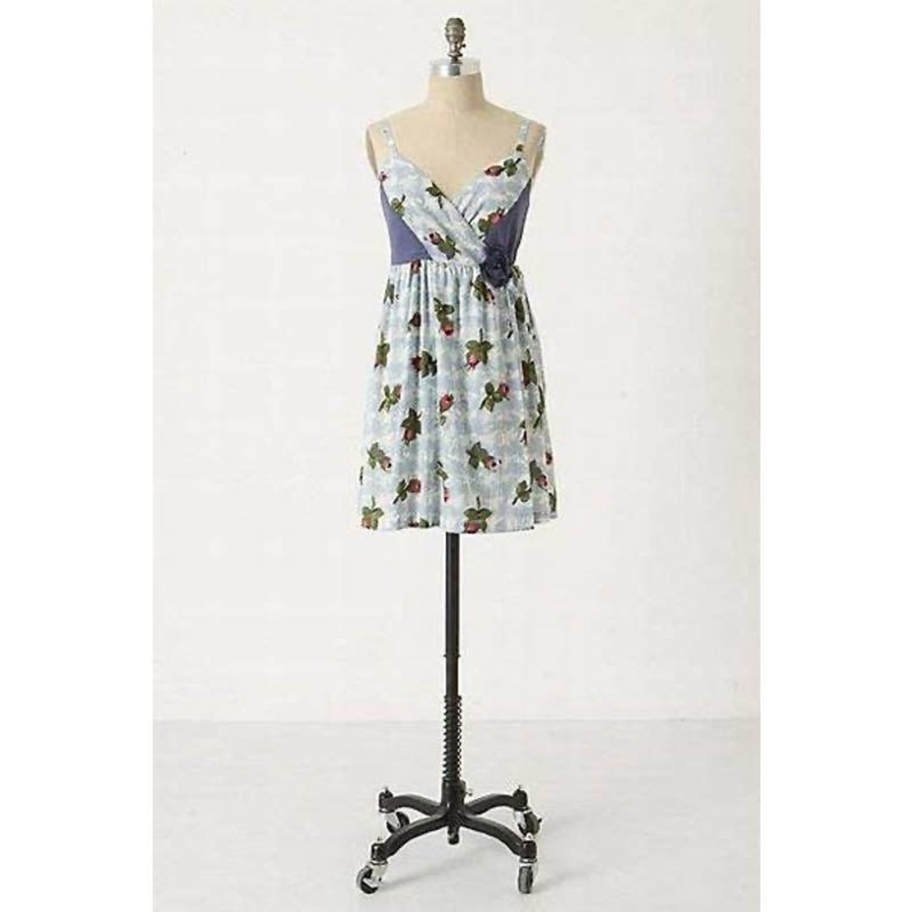 Anthropologie Floral Mini Dress - Blue and Purple